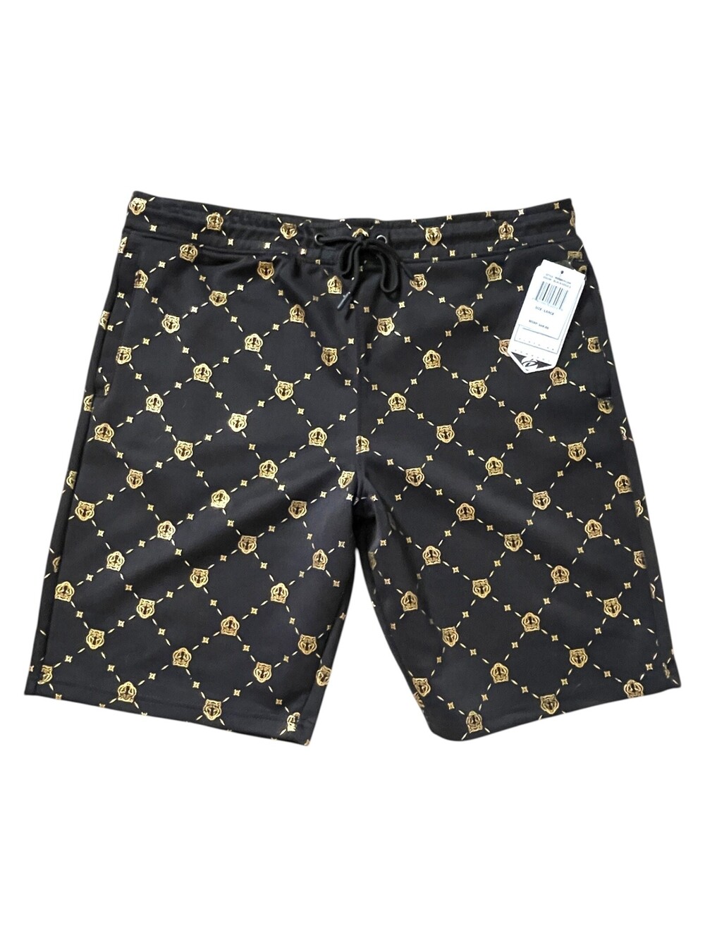 NYC Drill Clothing Co. Men's Black & Gold LARGE Shorts NWT!
